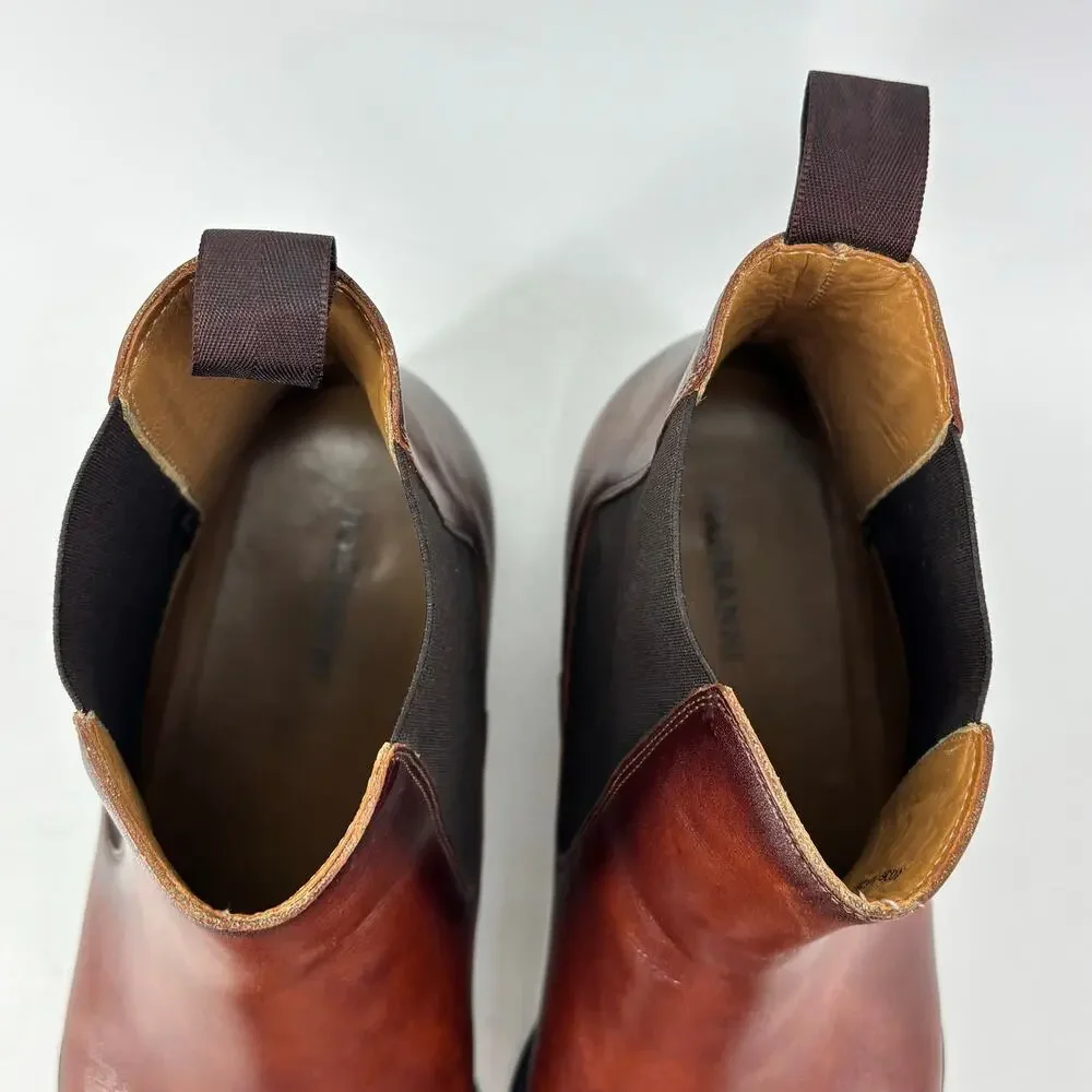 Magnanni Mens Size 8 Chelsea Boots Brown Pull On Business Casual